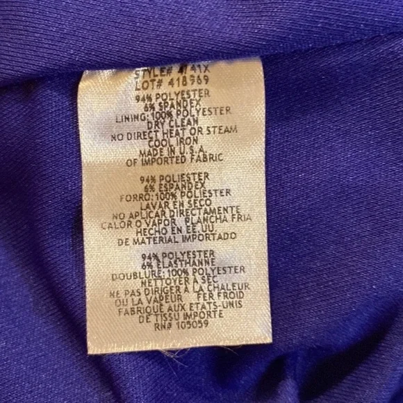 XSCAPE asymmetrical Off-The-Shoulder Scuba Crepe Gown in Marine - Picture 9 of 9